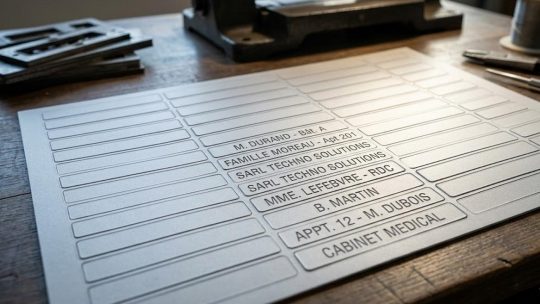 Planche d&rsquo;étiquettes pour boîtes aux lettres : graver en matrice pour gagner du temps