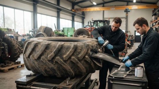 Réparation de pneus agricoles : relever le défi des volumes XXL