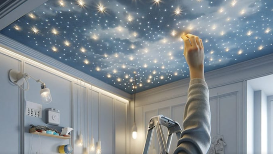 Ciel étoilé : recouvrir le plafond de guirlande lumineuse