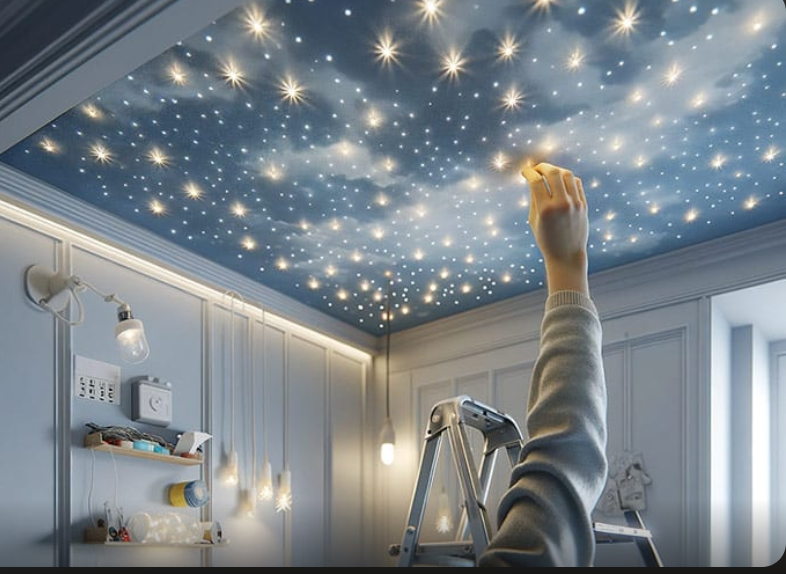 Ciel étoilé : recouvrir le plafond de guirlande lumineuse