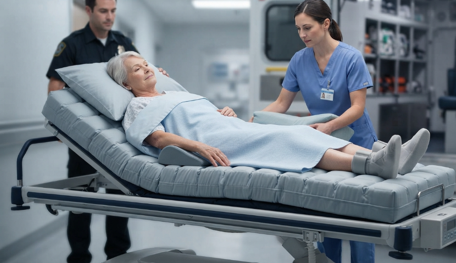 Confort du patient alité : éviter les escarres sur le matelas du brancard