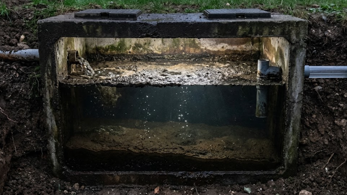 Le processus de décantation dans la fosse toutes eaux