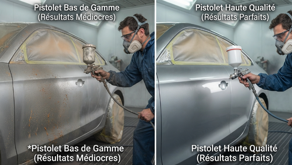 Pourquoi la qualité du pistolet influence le résultat de la peinture auto ?